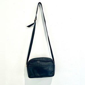 Evan Picone‎ Black Leather Crossbody Bag